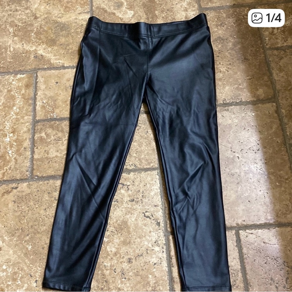 LOFT Black Faux Leather Pants -Size 12